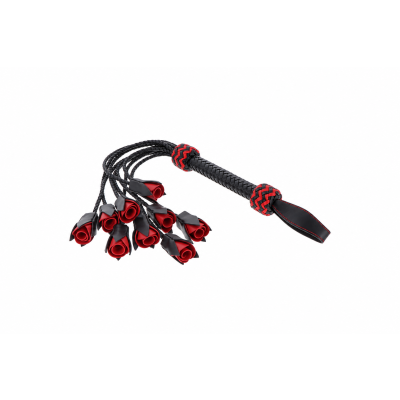 Skórzany pejcz BDSM Genuine Leather Roses do zabaw BDSM Skórzany pejcz BDSM Genuine Leather Roses do zabaw BDSM