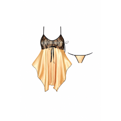 Seksowna koszulka nocna Beauty Night Julieta chemise gold złoty