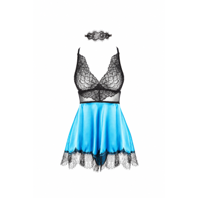 Halka lub koszulka nocna Eve chemise with mask turquoise