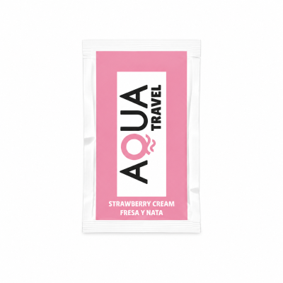 Lubrykant intymny AQUA TRAVEL STRAWBERRY CREAM FLAVOUR truskawkowy 6 ml Lubrykant intymny AQUA TRAVEL STRAWBERRY CREAM FLAVOUR truskawkowy 6 ml