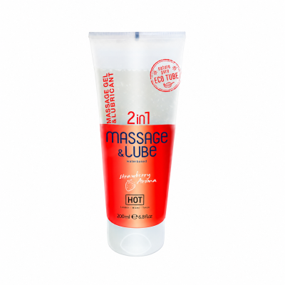 Lubrykant lub żel intymny HOT Massage & Glide Gel 2in1 Strawberry Lubrykant lub żel intymny HOT Massage & Glide Gel 2in1 Strawberry