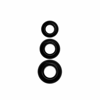 Set of 3 Cock Rings Flexible Black Set of 3 Cock Rings Flexible Black