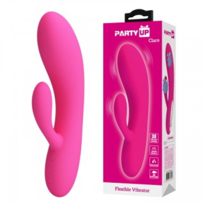 Wibrator króliczek Party Up Clare z 30 funkcjami wibracji i ładowaniem USB
