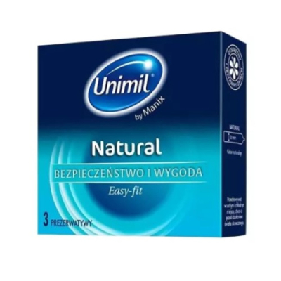 Unimil Natural+ prezerwatywy z lateksu 3 szt. Unimil Natural+ prezerwatywy z lateksu 3 szt.