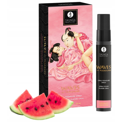 Spray smakowy do seksu oralnego Shunga Waves Of Pleasure arbuz 20 ml Spray smakowy do seksu oralnego Shunga Waves Of Pleasure arbuz 20 ml