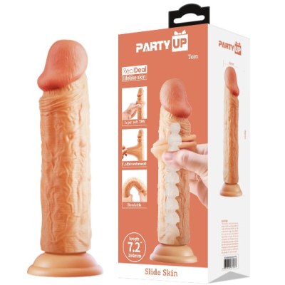 Realistyczne dildo Party Up Tom z materiału TPR z przyssawką
