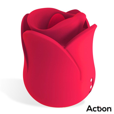 ACTION Meryl Vibe Stimulator Rose Shaped with Tongue 2 Motors ACTION Meryl Vibe Stimulator Rose Shaped with Tongue 2 Motors