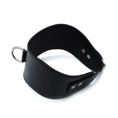 Kiotos Leather Contoured Black Leather Collar with D-Ring
