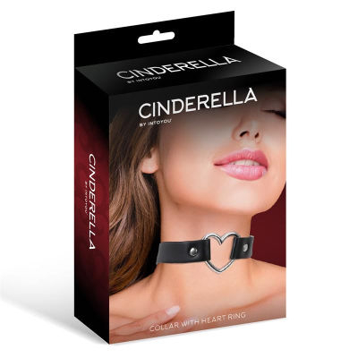 Cinderella Collar With Heart Ring Black Cinderella Collar With Heart Ring Black