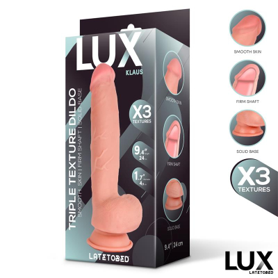 Klaus Triple Texture Dildo w/Balls 9,4" Cl,12