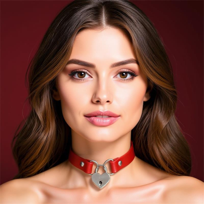 Cinderella Red Collar With Heart Lock Cinderella Red Collar With Heart Lock
