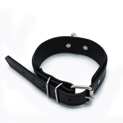 Kiotos Leather Black Leather Collar big O-Ring