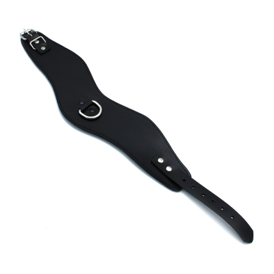 Kiotos Leather Contoured Black Leather Collar with D-Ring
