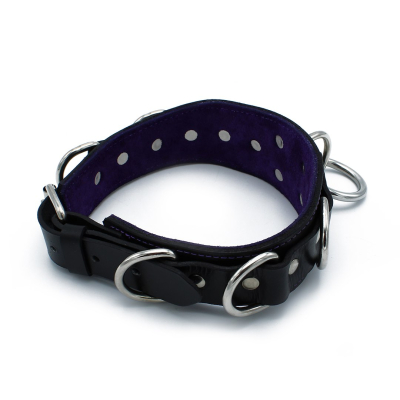 Kiotos Leather Black Leather Collar Deluxel O-Ring Multi-D-Rings Kiotos Leather Black Leather Collar Deluxel O-Ring Multi-D-Rings