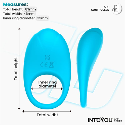 Ringo Silicone Vibrating Ring with App Blue Cl,48 Ringo Silicone Vibrating Ring with App Blue Cl,48