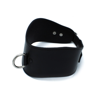 Kiotos Leather Contoured Black Leather Collar with D-Ring