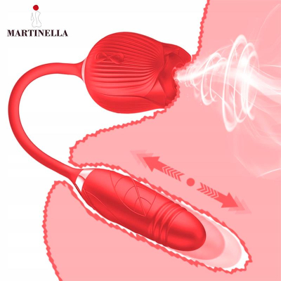 Airflow Rose and Thrusting Stimulator Egg USB
