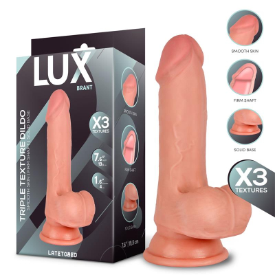Brant Triple Texture Dildo w/Balls 7,6 Brant Triple Texture Dildo w/Balls 7,6