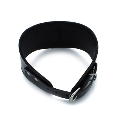 Kiotos Leather Contoured Black Leather Collar with D-Ring