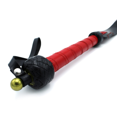 Kiotos Leather Black & Red Leather Long Paddle Whip Kiotos Leather Black & Red Leather Long Paddle Whip