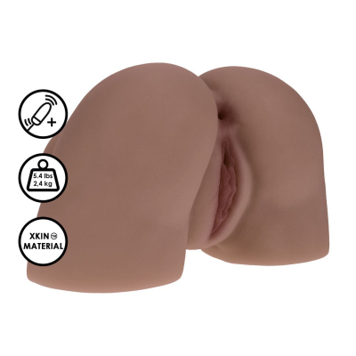 Bodyforms - Kaya Bloom - Dual Entry Vibrating Masturbator - 2,4 kg / 5.4 lbs - Brown Bodyforms - Kaya Bloom - Dual Entry Vibrating Masturbator - 2,4 kg / 5.4 lbs - Brown