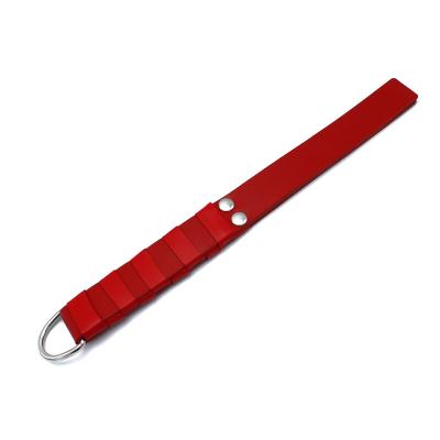 Kiotos Leather Red Leather Paddle with Silver D-Ring Handle