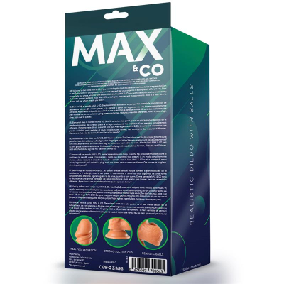 MAX & CO Zane realistyczne dildo z jądrami i przyssawką 19,5 cm MAX & CO Zane realistyczne dildo z jądrami i przyssawką 19,5 cm