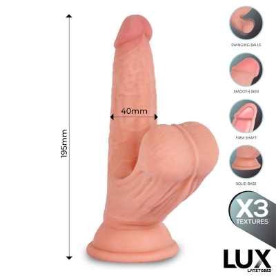 Lars Triple Texture Dildo w/Swing Balls 7,6