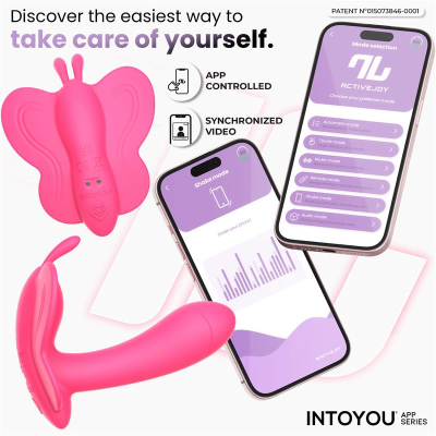 Wingy stymulator motylkowy Intoyou z aplikacją Peach Red