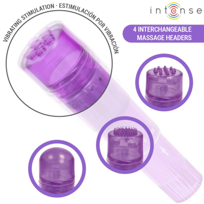 Intense Fun Toys - Intense - Kurt Mini Massager With 4 Interchangeable Heads Purple
