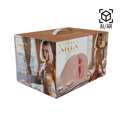 Bodyforms - Mia Hart - Dual Entry Vibrating Masturbator - 2,5 kg / 5.7 lbs - Flesh