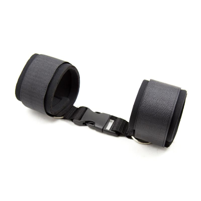 LATETOBED BDSM LINE Neoprene Handcuffs with Veldro Black