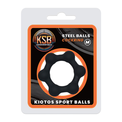 Kiotos Sport Balls Silicone Cockring with 6 Steel Balls M