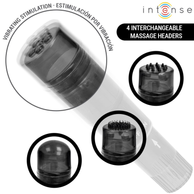 Intense Fun Toys - Intense - Kurt Mini Massager With 4 Interchangeable Heads Black