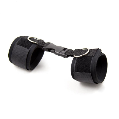LATETOBED BDSM LINE Neoprene Handcuffs with Veldro Black