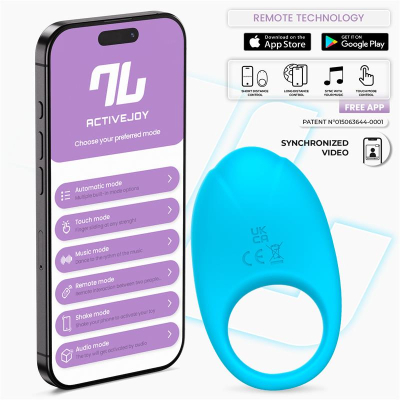 Ringo Silicone Vibrating Ring with App Blue Cl,48 Ringo Silicone Vibrating Ring with App Blue Cl,48