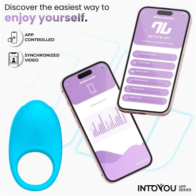 Ringo Silicone Vibrating Ring with App Blue Cl,48 Ringo Silicone Vibrating Ring with App Blue Cl,48