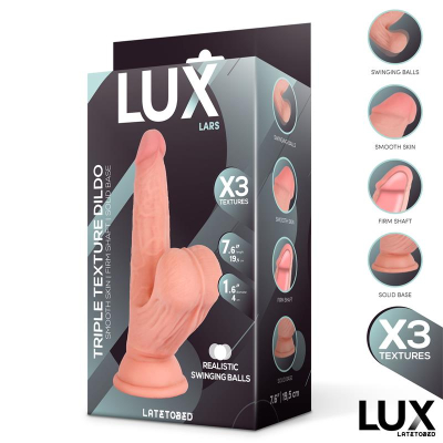 Lars Triple Texture Dildo w/Swing Balls 7,6" Cl,12