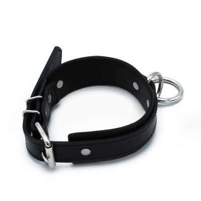 Kiotos Leather Black Leather Collar big O-Ring