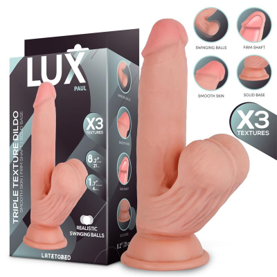 Paul Triple Texture Dildo w/Swing Balls 8,2
