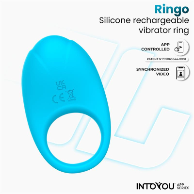 Ringo Silicone Vibrating Ring with App Blue Cl,48 Ringo Silicone Vibrating Ring with App Blue Cl,48