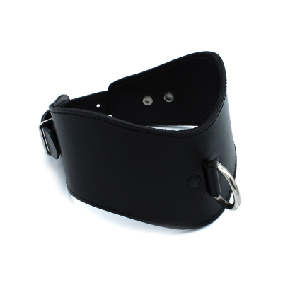 Kiotos Leather Contoured Black Leather Collar with D-Ring