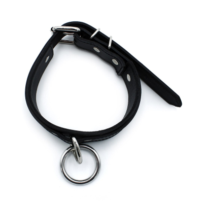 Kiotos Leather Black Leather Collar big O-Ring