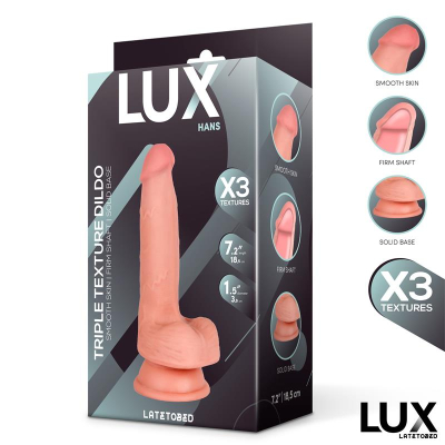Hans Triple Texture Dildo w/Balls 7,2" Skin Cl,12 Hans Triple Texture Dildo w/Balls 7,2" Skin Cl,12