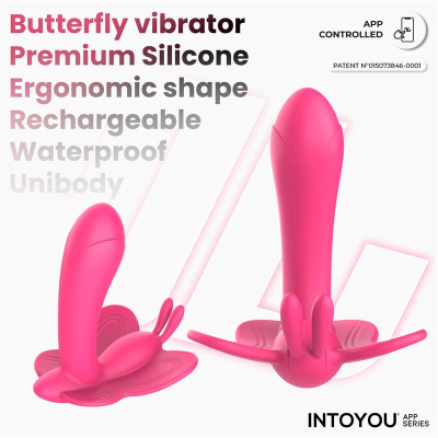 Wingy stymulator motylkowy Intoyou z aplikacją Peach Red