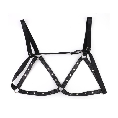 Kiotos BDSM Hexagon Nipple Clamps Bells & Leather Harness Kiotos BDSM Hexagon Nipple Clamps Bells & Leather Harness