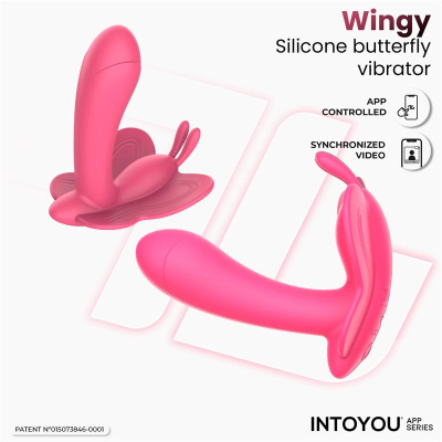 Wingy stymulator motylkowy Intoyou z aplikacją Peach Red