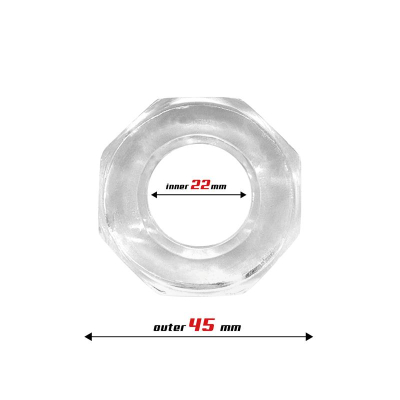 Cock Ring Super Flexible Polygon 2.2 cm Clear