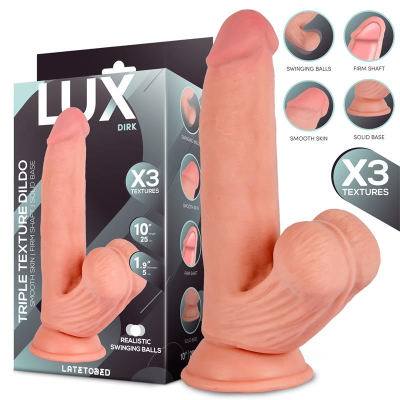 Dirk Triple Texture Dildo w/Swing Balls 10
