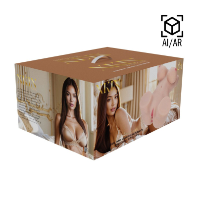 Bodyforms - Aveline Luxe - Dual Entry Vibrating Masturbator - 14 kg / 30.9 lbs - Flesh